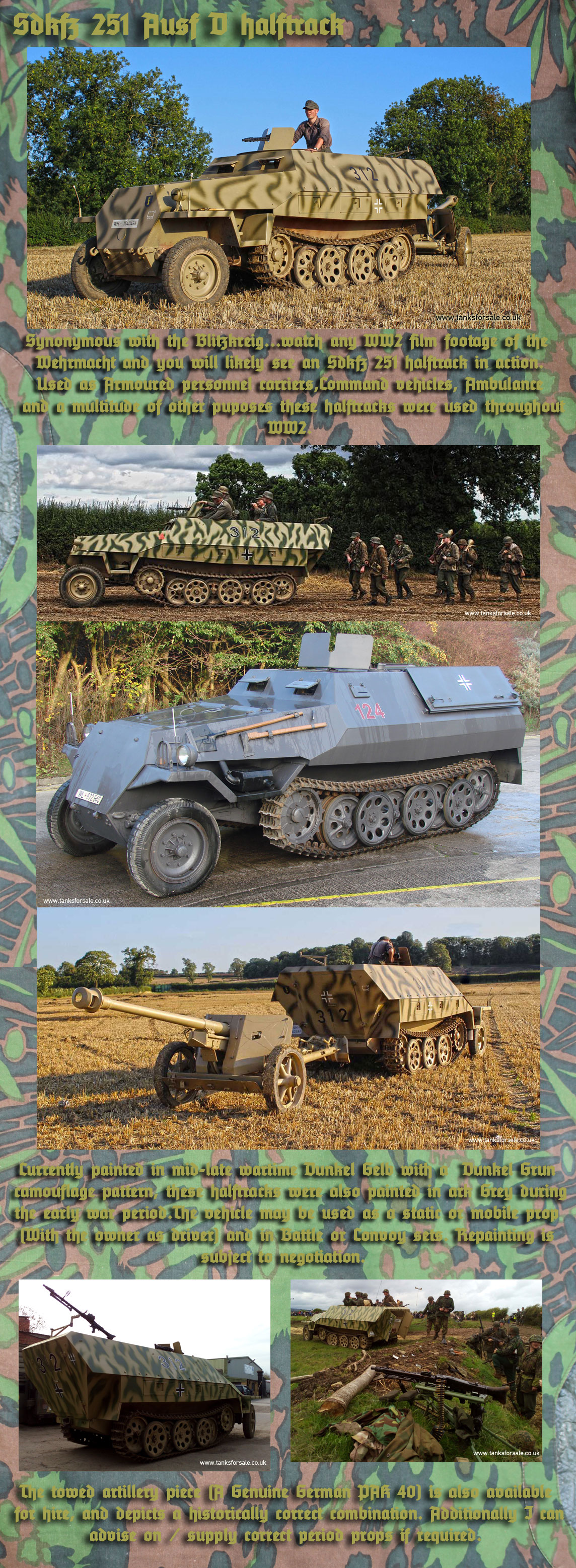 Sdkfz 251 Halftrack for hire details